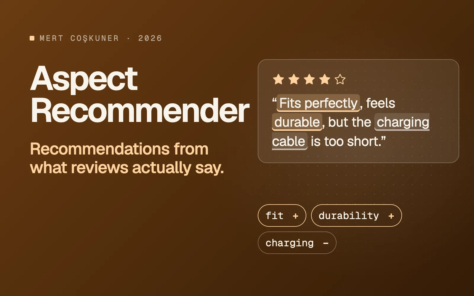 Figure from Aspect-based recommender